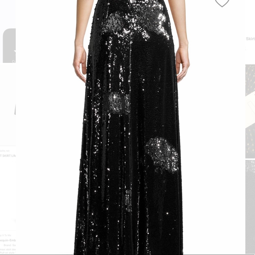 MILLY sequin embellished maxi skirt (Black/silver)